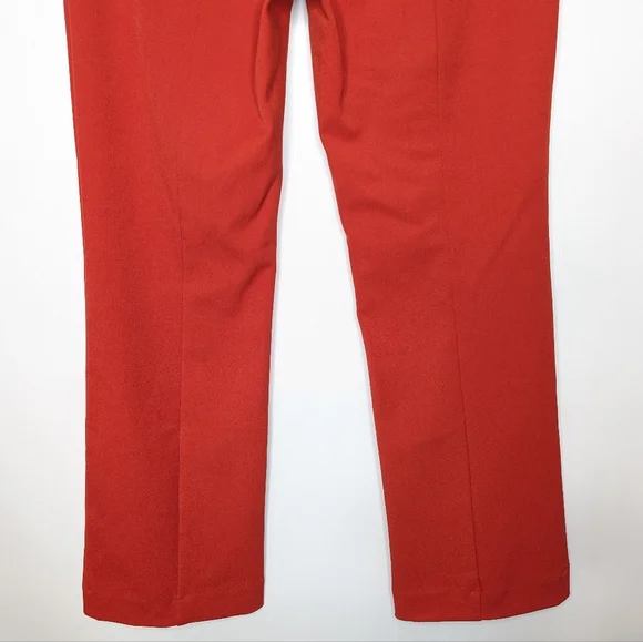Ann Taylor Women's Orangish Red Straight Leg Pants with Front Seam Size 6 - Picture 10 of 16